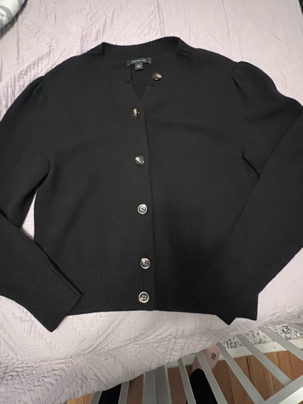 NWOT- Ann Taylor Black Button-Front Women's Cardigan